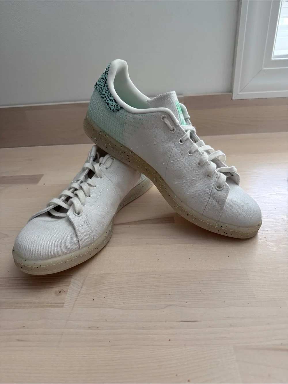 adidas White and Mint Green Athletic Sneakers